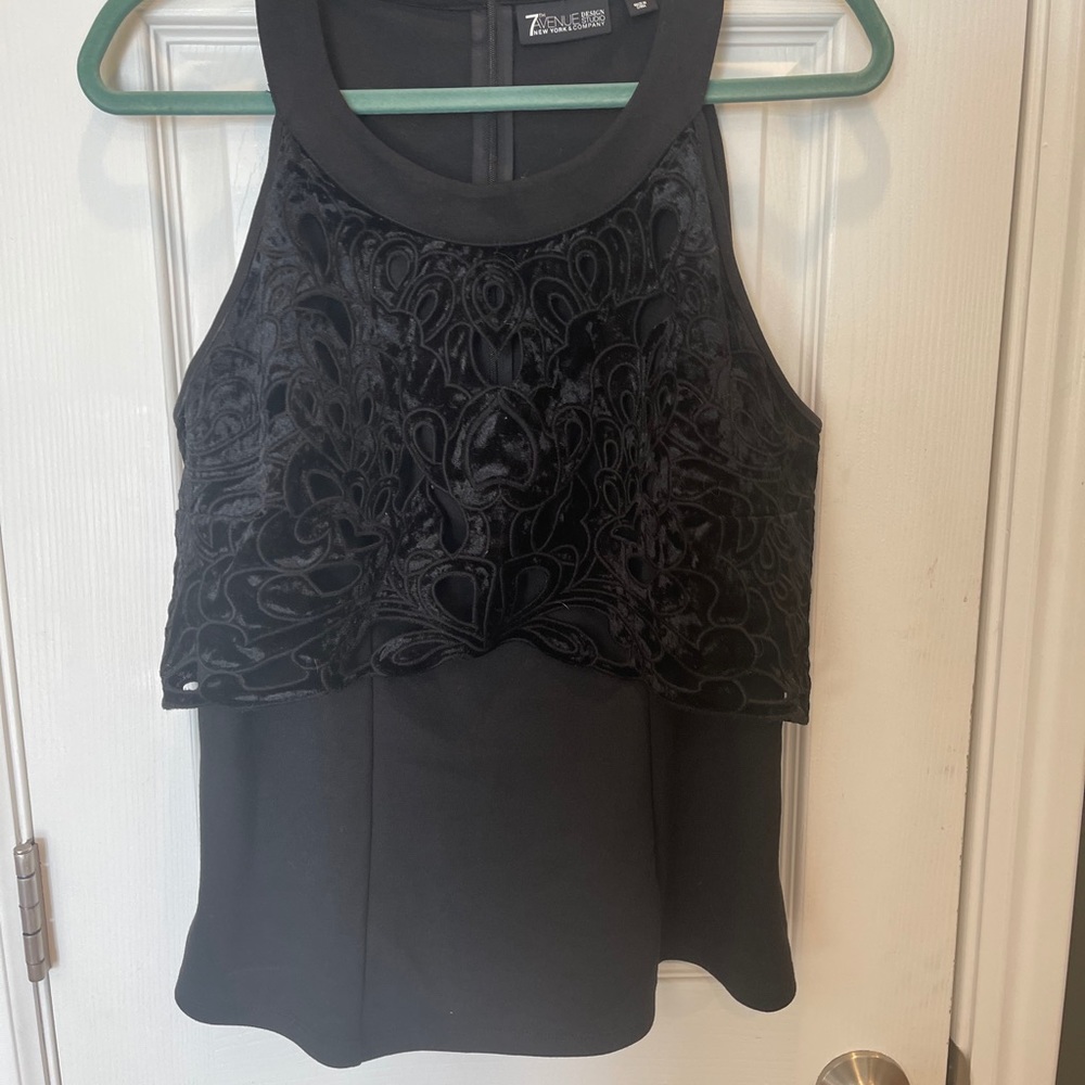 Black blouse with velvet details!